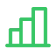 Ícone de gráfico de barras com crescimento progressivo.